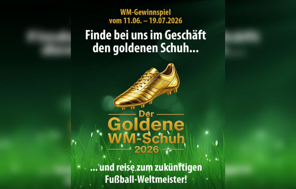 Finde bei uns im Geschäft den goldenen Schuh…
